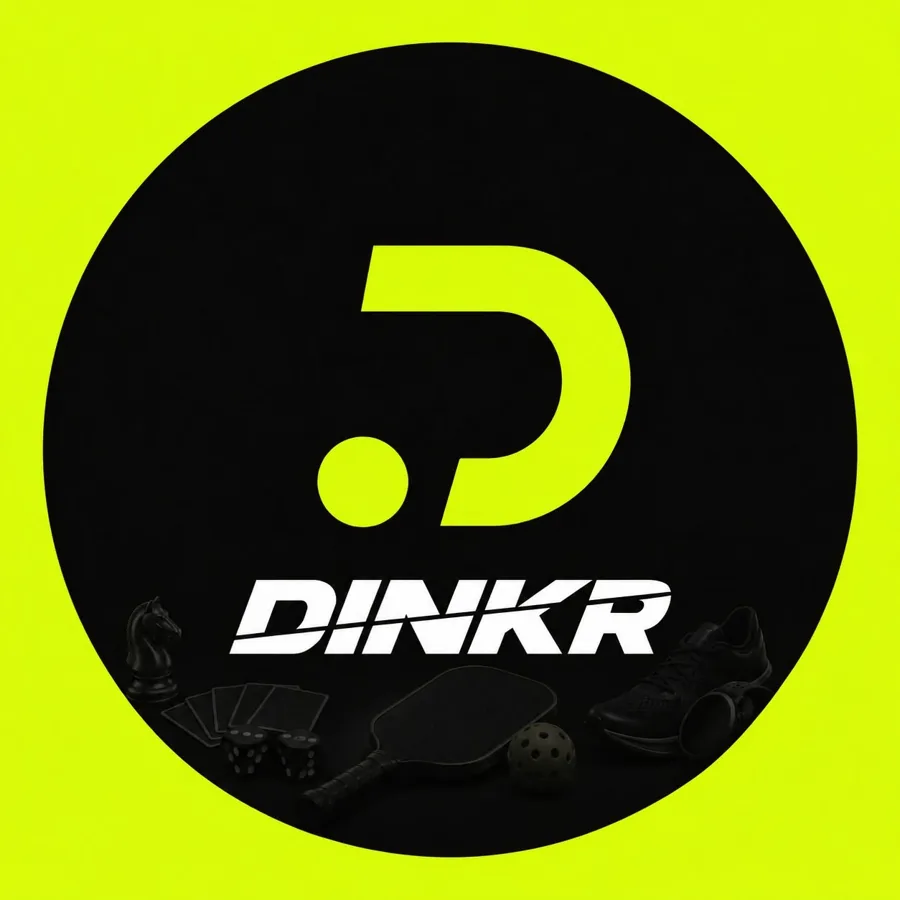DINKR logo with pickleball paddle and ball